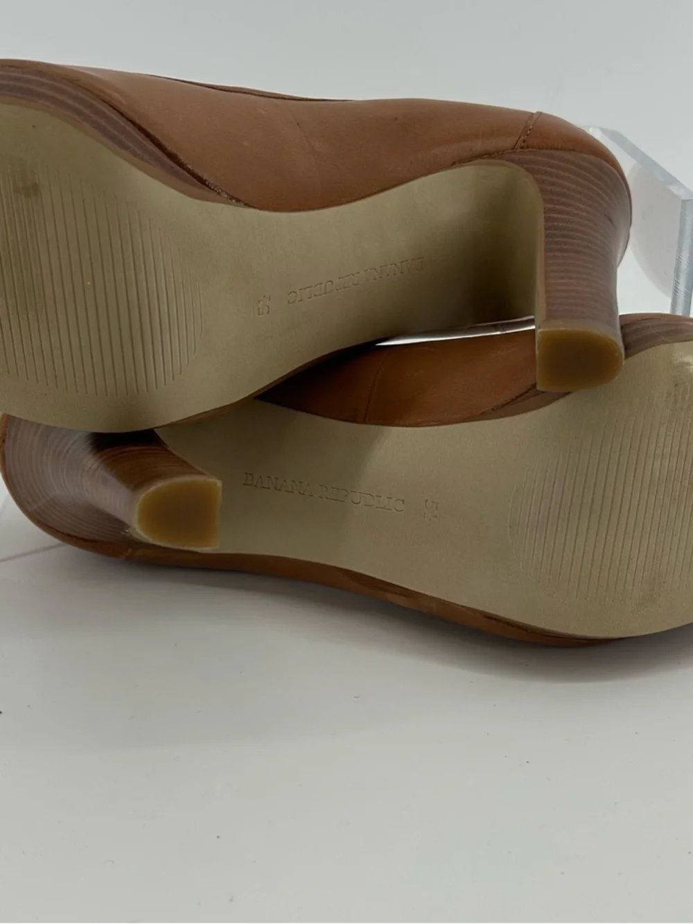 Banana Republic Tan Brown Peep-Toe High Heels